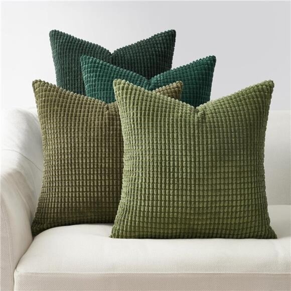 Throw Pillows Covers for Couch Living Room Decor-Green Christmas Holiday 4 Pack - Picture 1 of 8